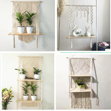 Load image into Gallery viewer, Macrame Hanging Planter Basket Wall handmade plant hanger pot indoor purl edging and wood bead  Party Wedding Home Decoration
