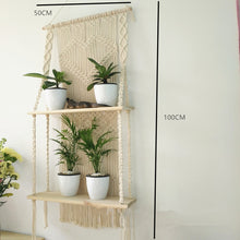 Load image into Gallery viewer, Macrame Hanging Planter Basket Wall handmade plant hanger pot indoor purl edging and wood bead  Party Wedding Home Decoration
